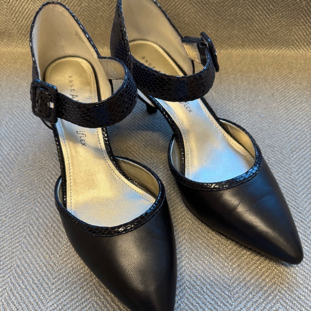 Anne Klein iflex kitten heels with “Mary Jane” strap detail